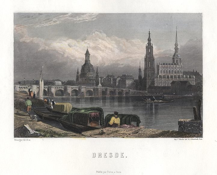 Germany, Dresden view, c1845
