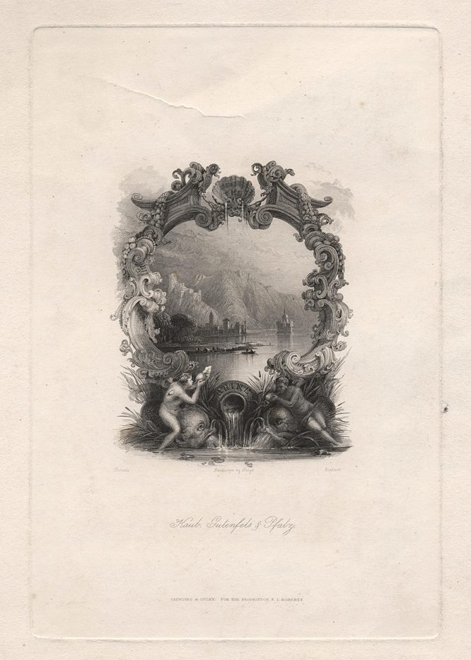 Germany, Kaub, Gutenfels & Pfalz, 1834