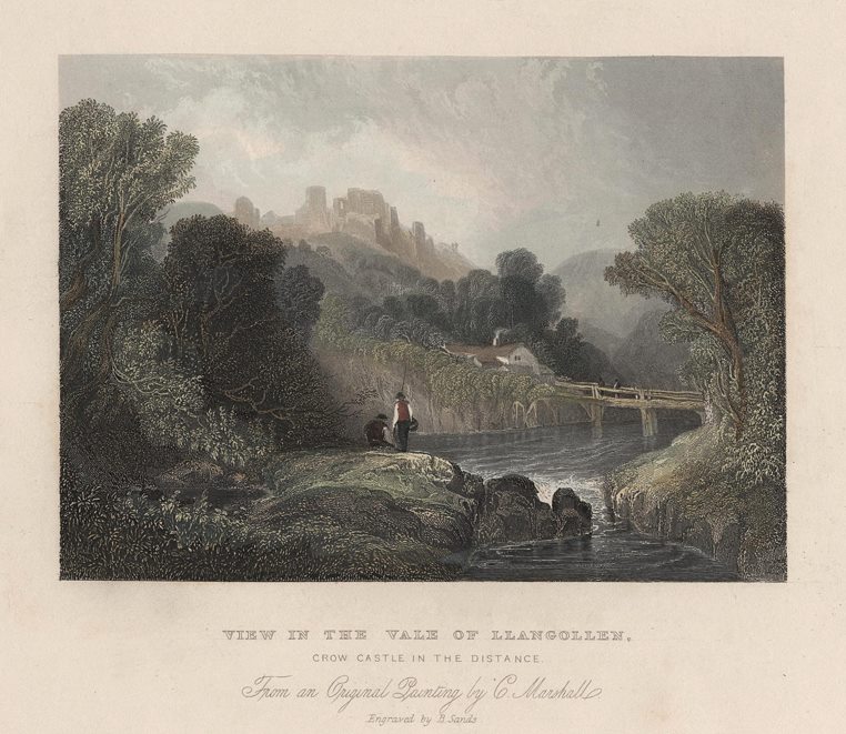 Wales, View in the Vale of Llangollen, with Crow Castle, 1837