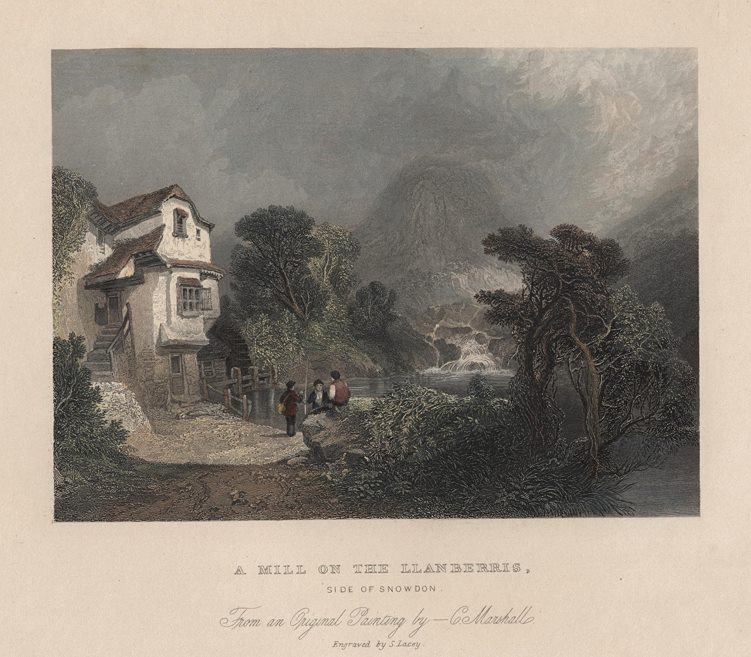 Wales, Mill on the Llanberis side of Snowdon, 1837