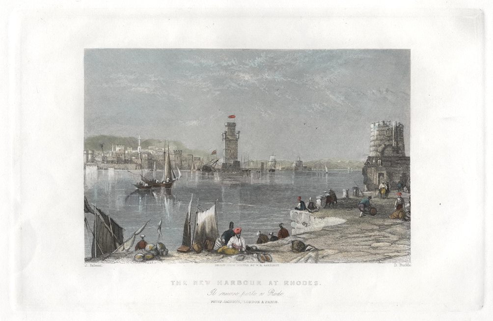 Greece, Rhodes, New Harbour, 1840