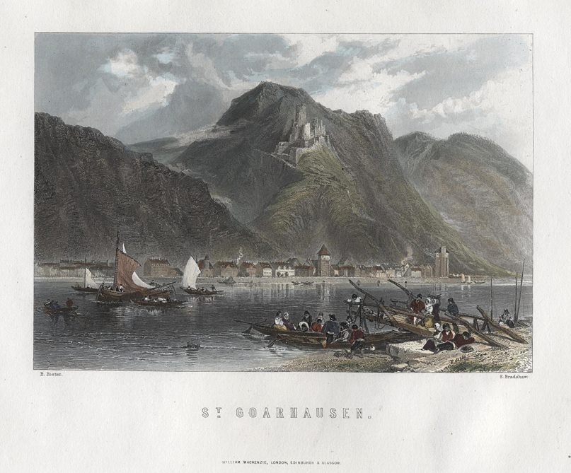 Germany, Sankt Goarshausen view, 1872