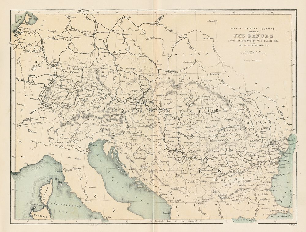 Map of the Danube, c1870