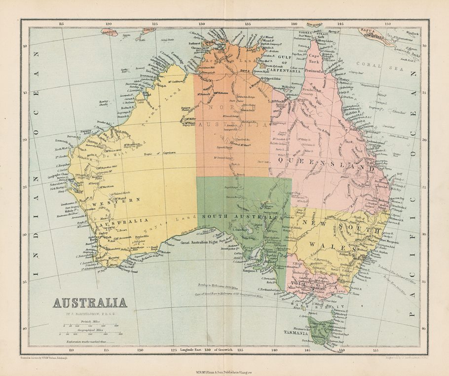 Australia map, c1870
