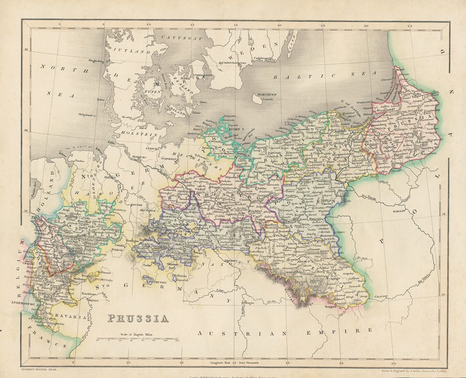 Prussia map, c1841