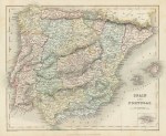 Spain & Portugal map, c1841