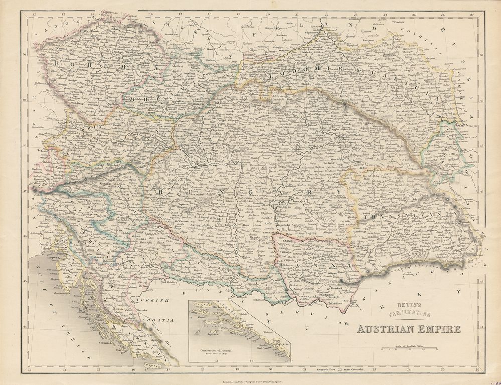 Austrian Empire map, 1838