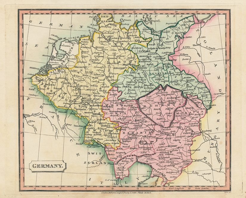 Germany map, 1821