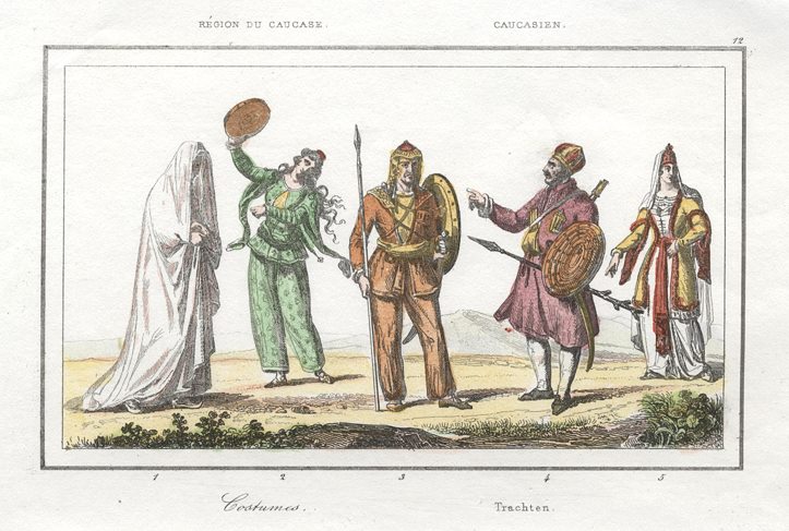 Caucasus, costumes, 1838