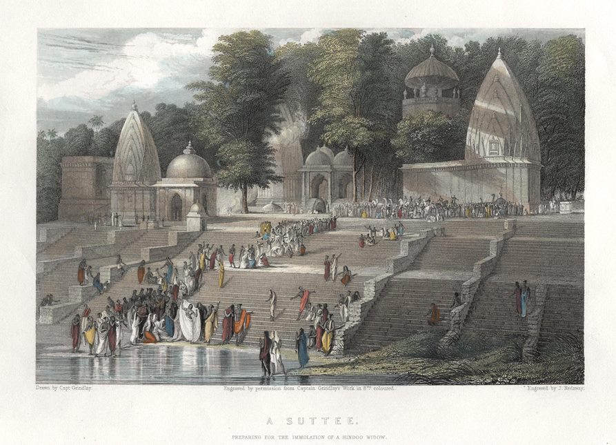 India, a Suttee on the banks of the Ganges, 1845