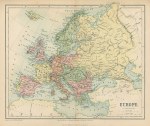 Europe map, 1864