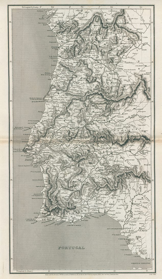 Portugal map, 1808