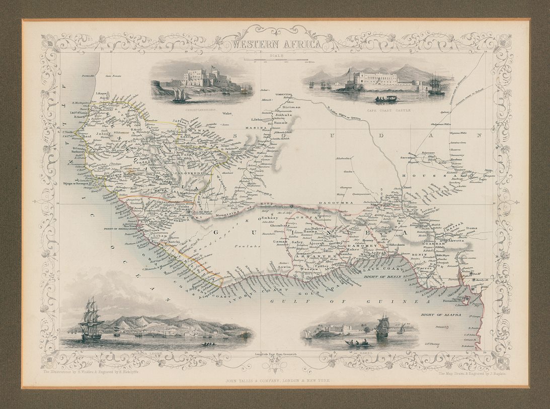 Western Africa, Tallis/Rapkin map, 1853