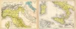 Italy (Roman) on 2 maps, 1877