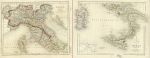 Italy, map on 2 sheets, 1850