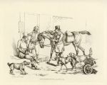Huntsmen and dogs at an Inn, after Alken, 1821