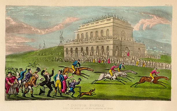 Dr. Syntax Loses his money at the Races, aquatint, 1840