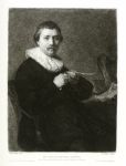 Etching after Rembrandt, Writing Master Copenol