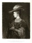 Etching after Rembrandt, Saskia van Ulenburgh, his first wife
