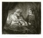 Etching after Rembrandt, Jacob Blessing Joseph's Children