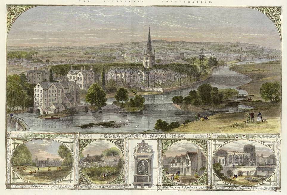 Warwickshire, Stratford, Shakespeare Commemoration, 1864