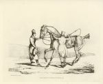 Rider mounting horse, Henry Alken, 1821