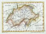 Switzerland, Levasseur miniature map, 1830