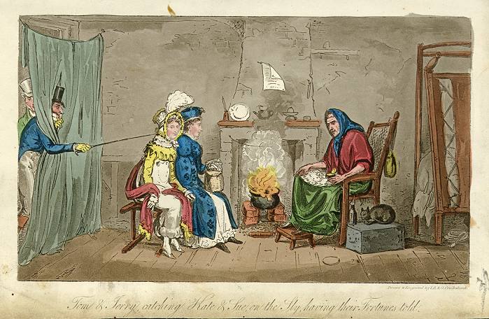 Kate & Sue have their Fortunes Told, Cruickshank, 1830