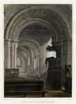 Oxford, Interior of Iffley Church, 1837