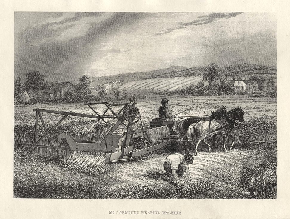 Farming - McCormick's Reaping Machine, 1860