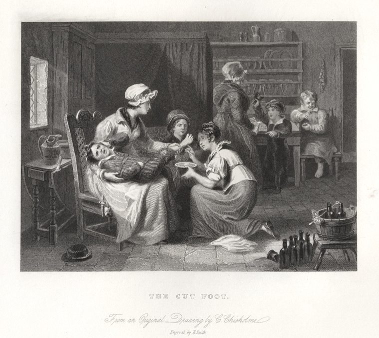 The Cut Foot (Victorian family scene), 1837