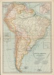 USA, South America map, 1897