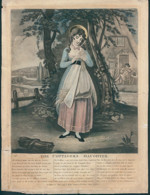 The Cottagers Daughter (ballad), mezzotint, 1793