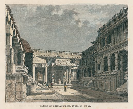 India, Chidambaram, interior court of Pagoda, 1891