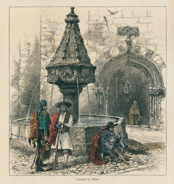Spain, Fountain in Jativa, 1875