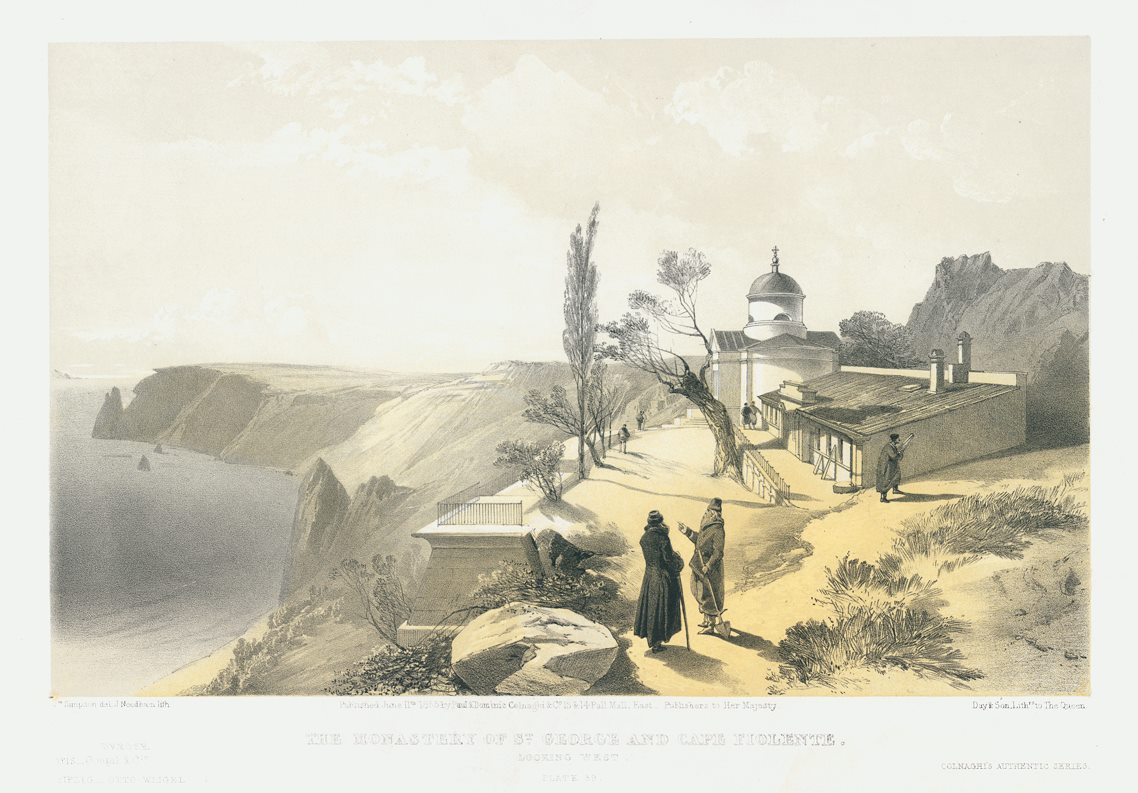 Ukraine, Crimea, Monastery of St. George and Cape Fiolente, 1855