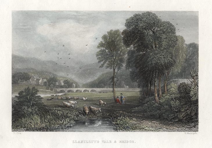 North Wales, Llanilltyd Vale & Bridge, 1836
