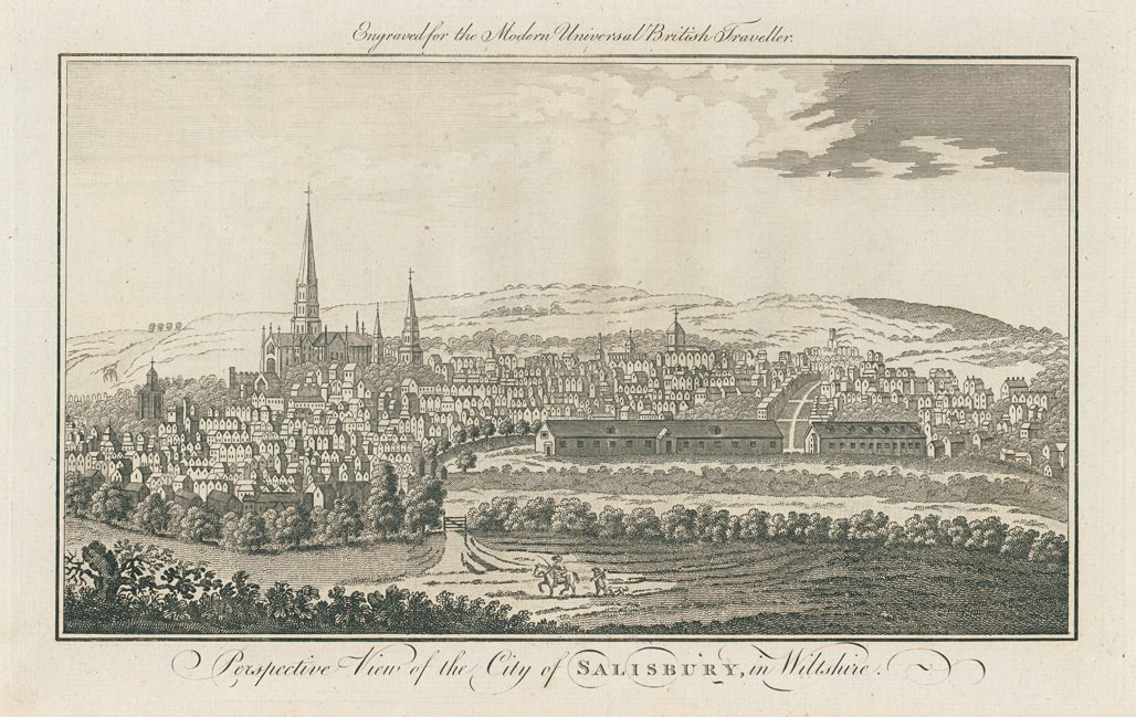 Wiltshire, view of Salisbury, 1779