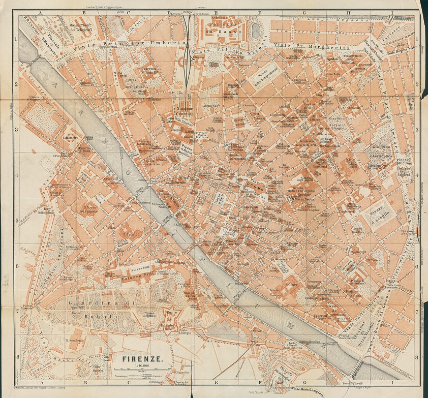 Italy, Plan of Firenze, c1895