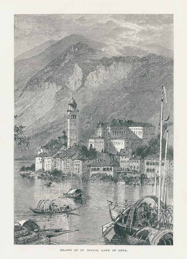 Italy, Lake Orta, Island of St.Giulio, 1875