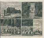Iran, Persepolis, five views on one plate, 1744