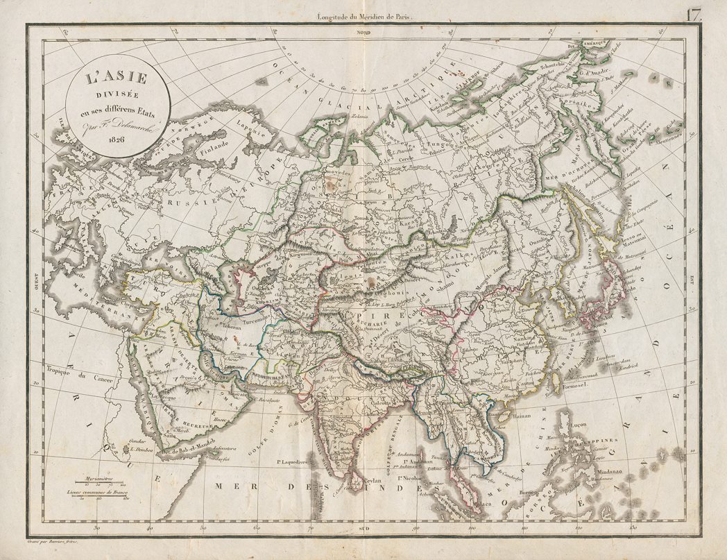 Asia map, Delamarche, 1826