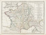 Ancient France map, Delamarche, 1826