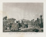 Italy, Pompeii, Temple of Bacchus & Vesuvius, c1830