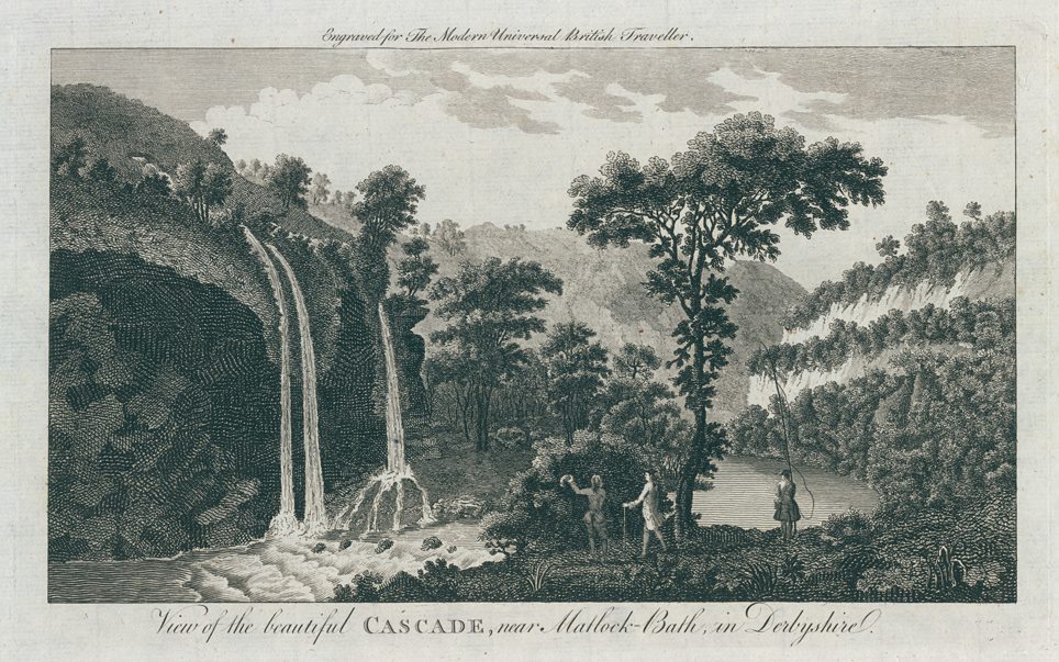Derbyshire, Matlock Bath, waterfall, 1779
