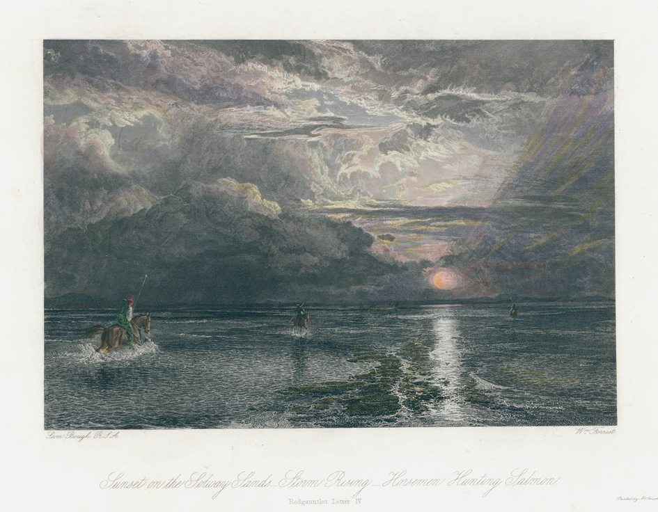 Scotland, Hunting Salmon on the Solway Sands, 1869