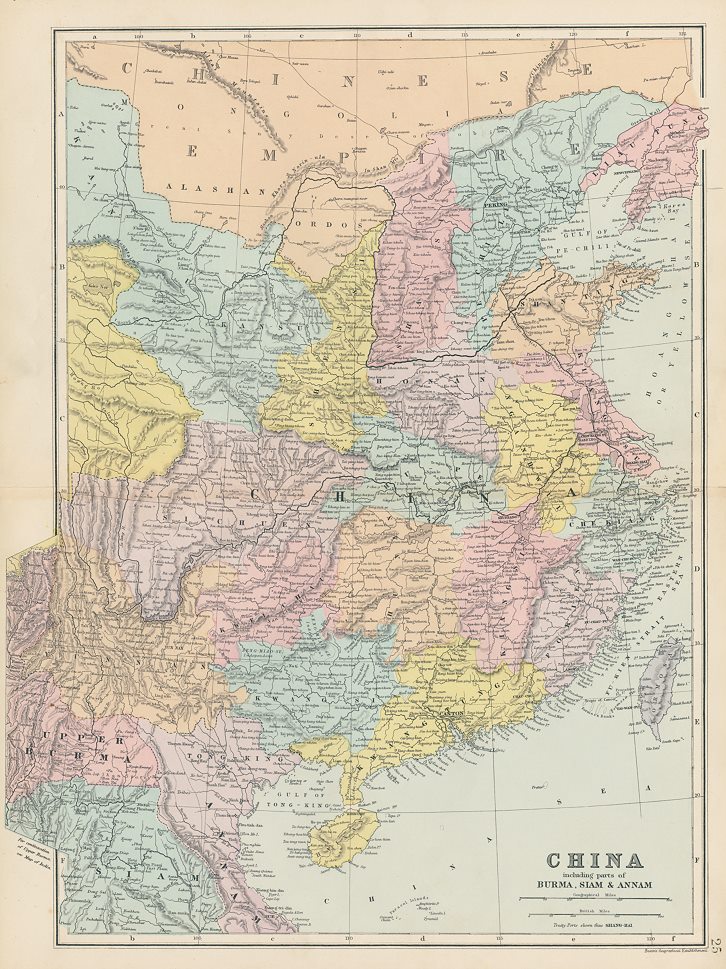 China map, 1895