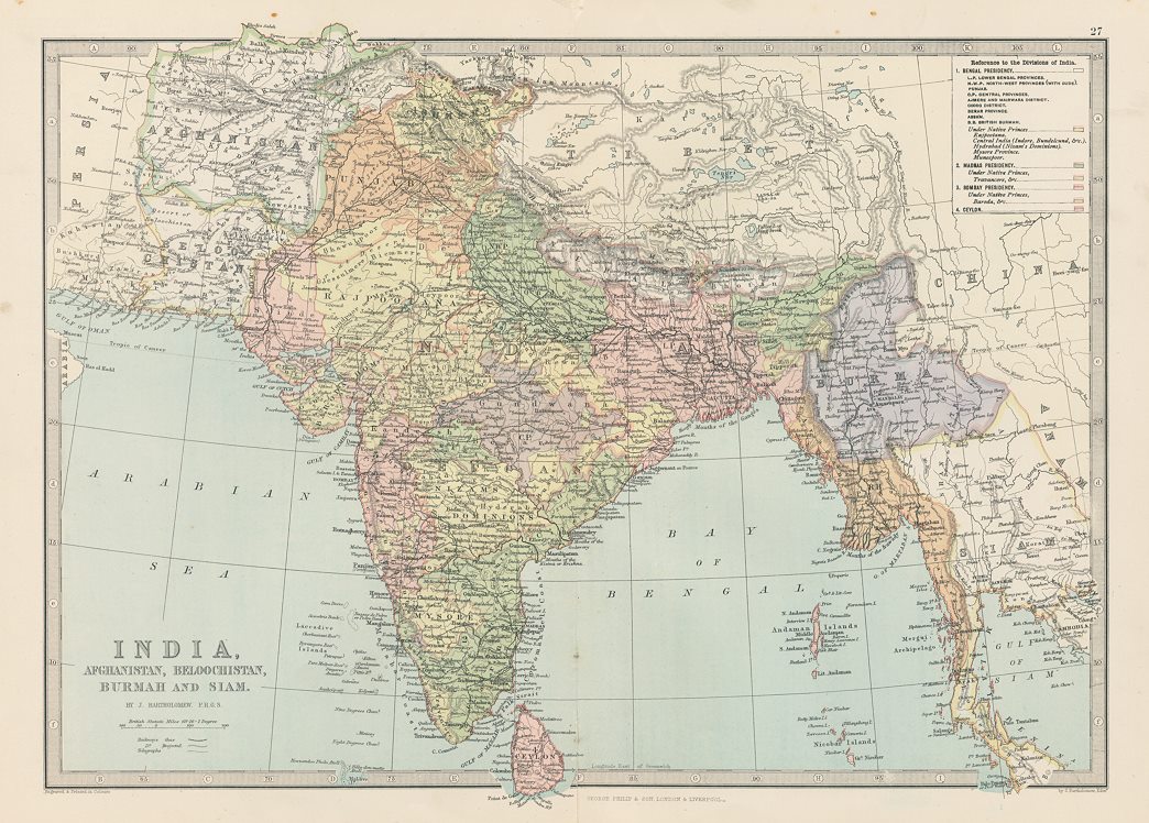 India, Afghanistan, Beloochistan, Burmah and Siam, 1886