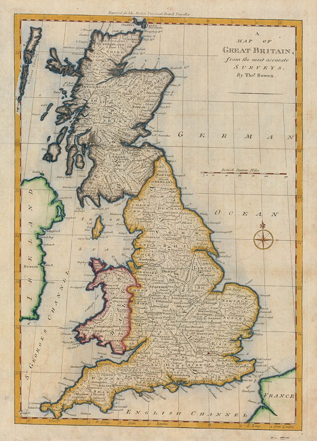 Great Britain map, Thomas Bowen, 1779