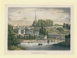 Herefordshire, Ross on Wye from the Meadows, stone lithograph, c1840
